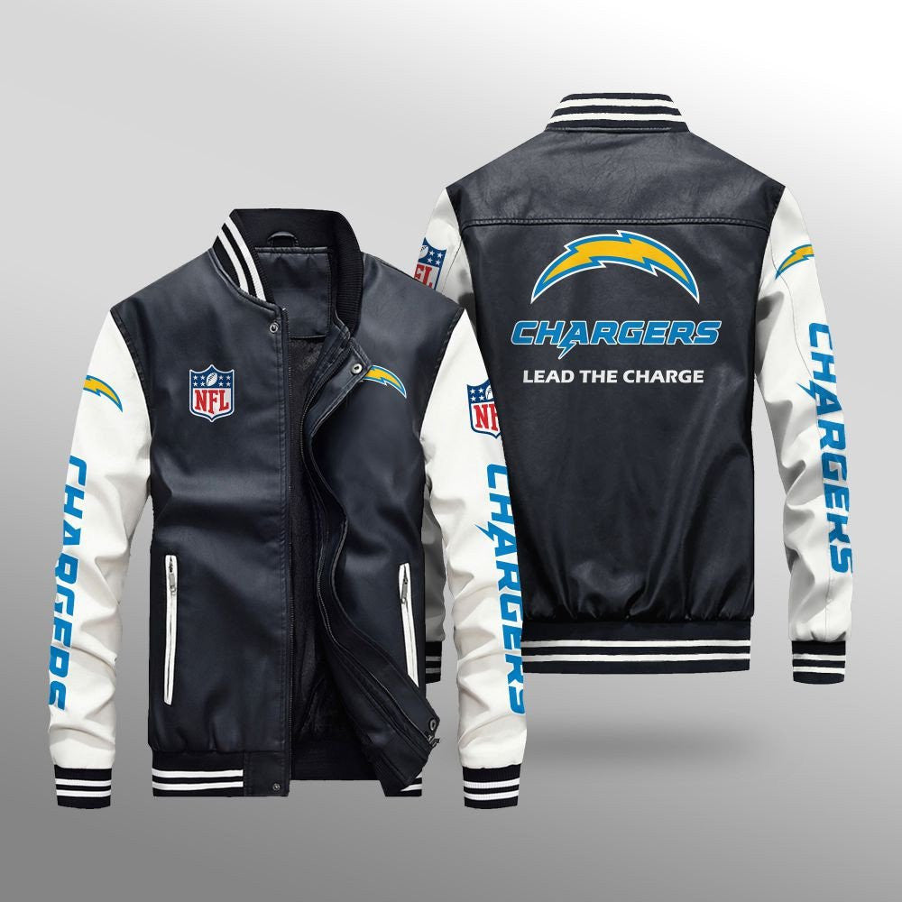 Los Angeles Chargers Leather Bomber Jacket BG57