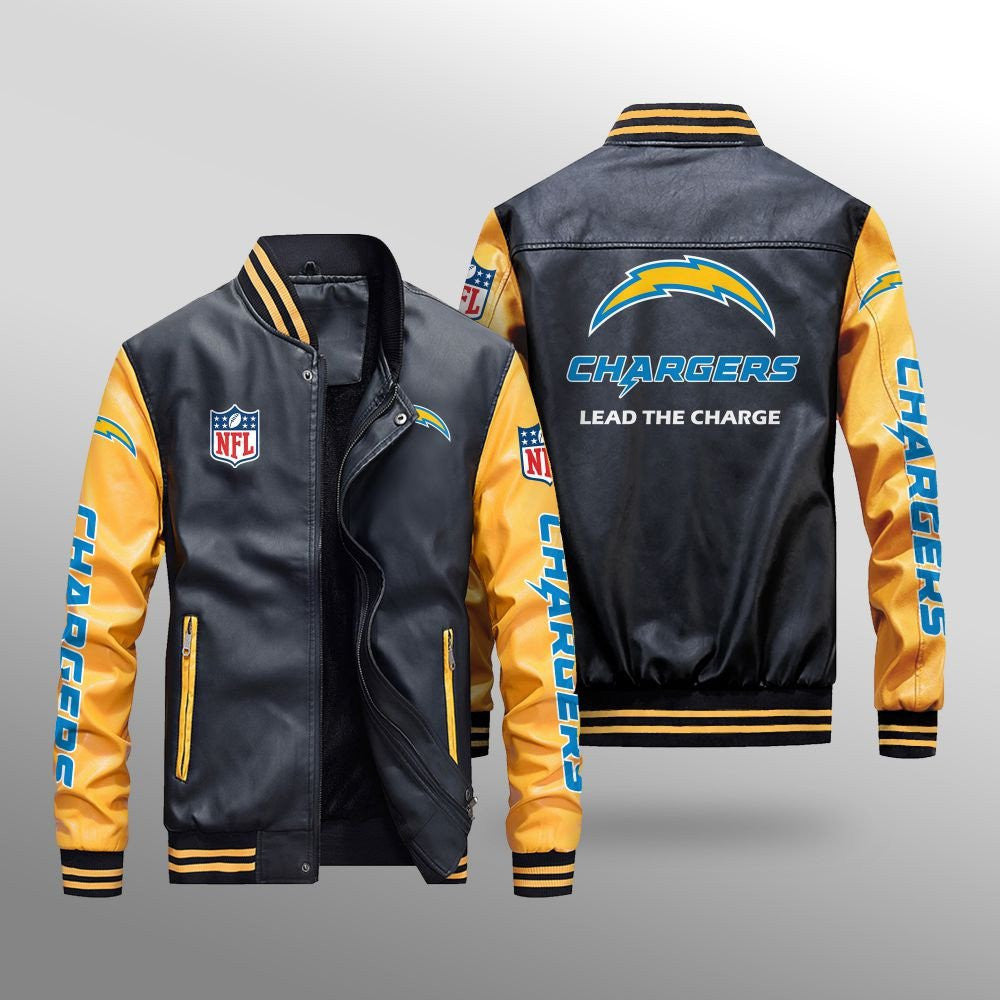 Los Angeles Chargers Leather Bomber Jacket BG57