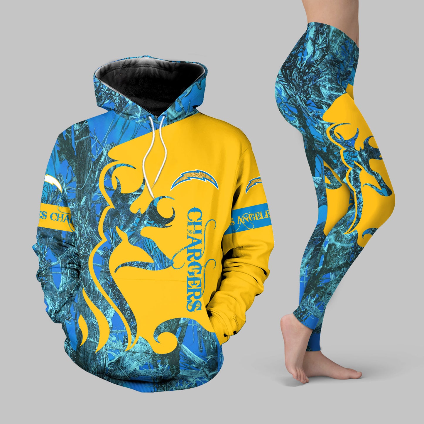 Los Angeles Chargers Leggings And Hoodie BG58
