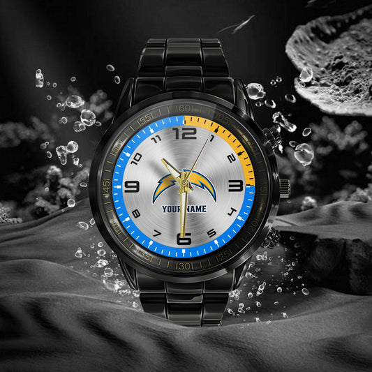 Los Angeles Chargers Black Fashion Watch Gifts For Sport Fans AZWATCH018