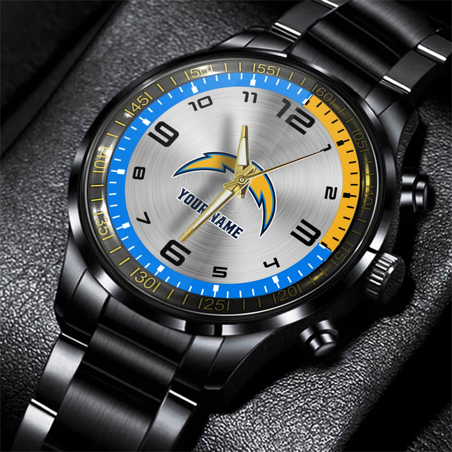 Los Angeles Chargers Black Fashion Watch Gifts For Sport Fans AZWATCH018