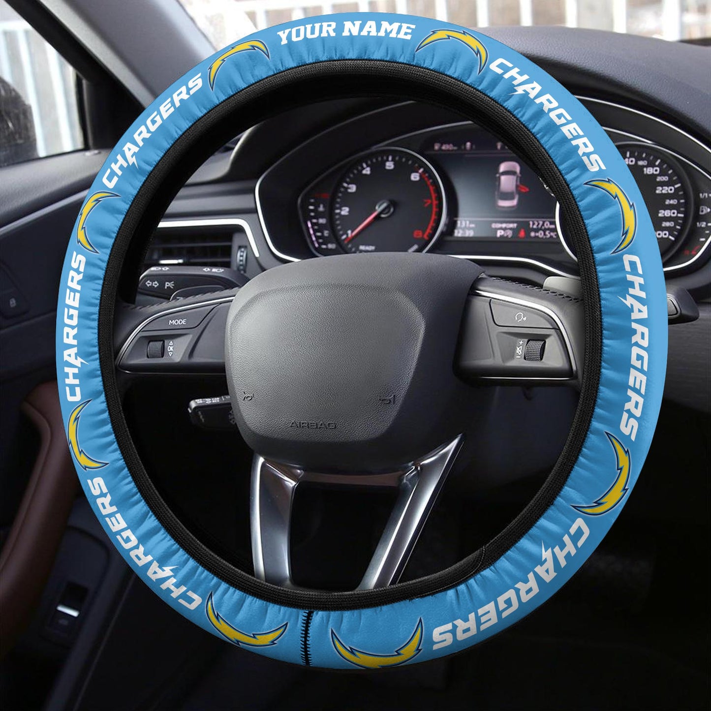 Los Angeles Chargers Personalized 3D Steering Wheel Cover 81