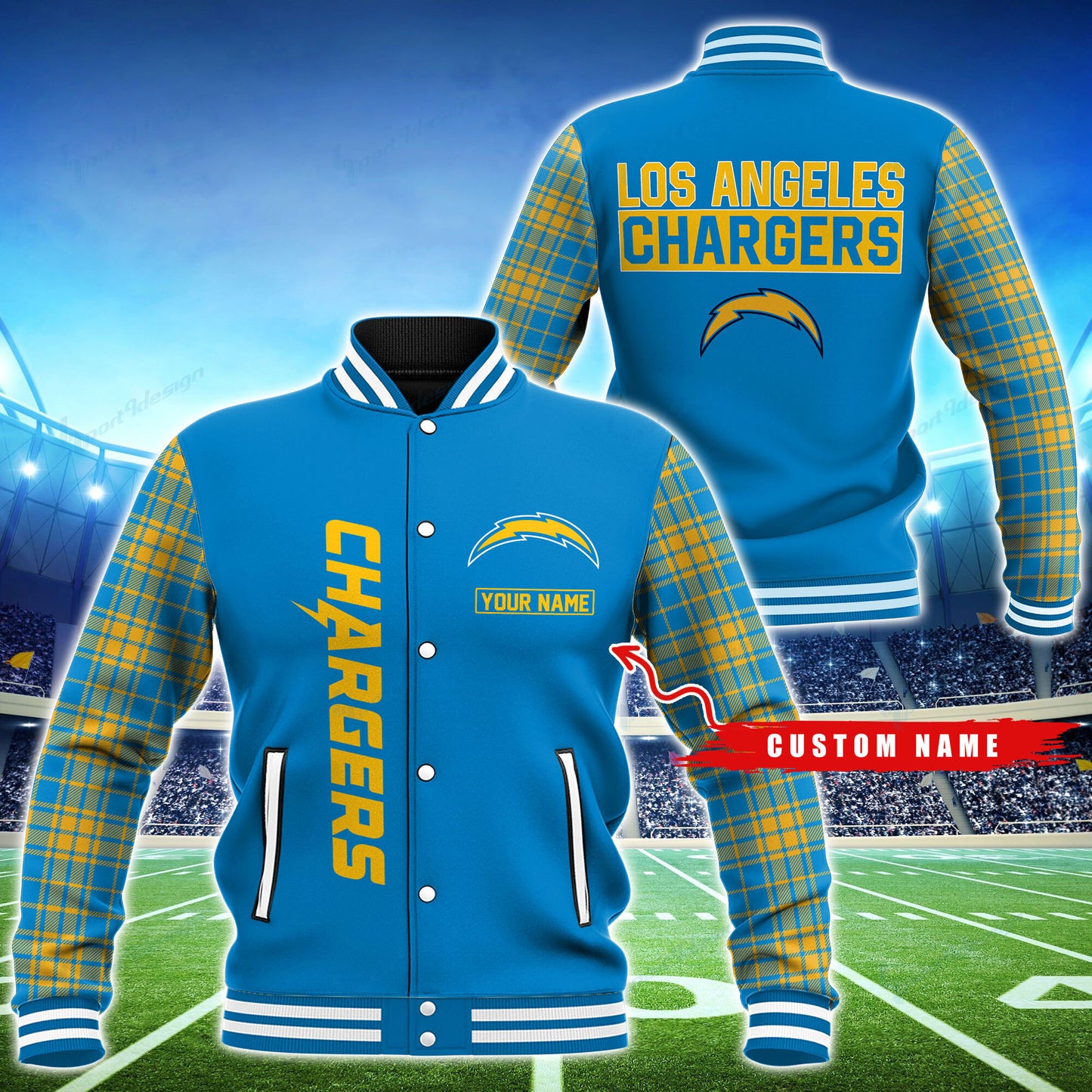 Los Angeles Chargers Personalized Baseball Jacket BG59
