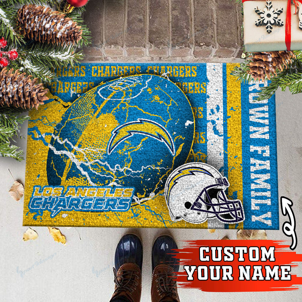 Los Angeles Chargers Personalized Doormat BG17