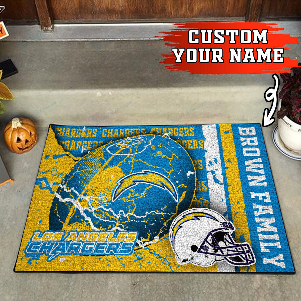 Los Angeles Chargers Personalized Doormat BG17