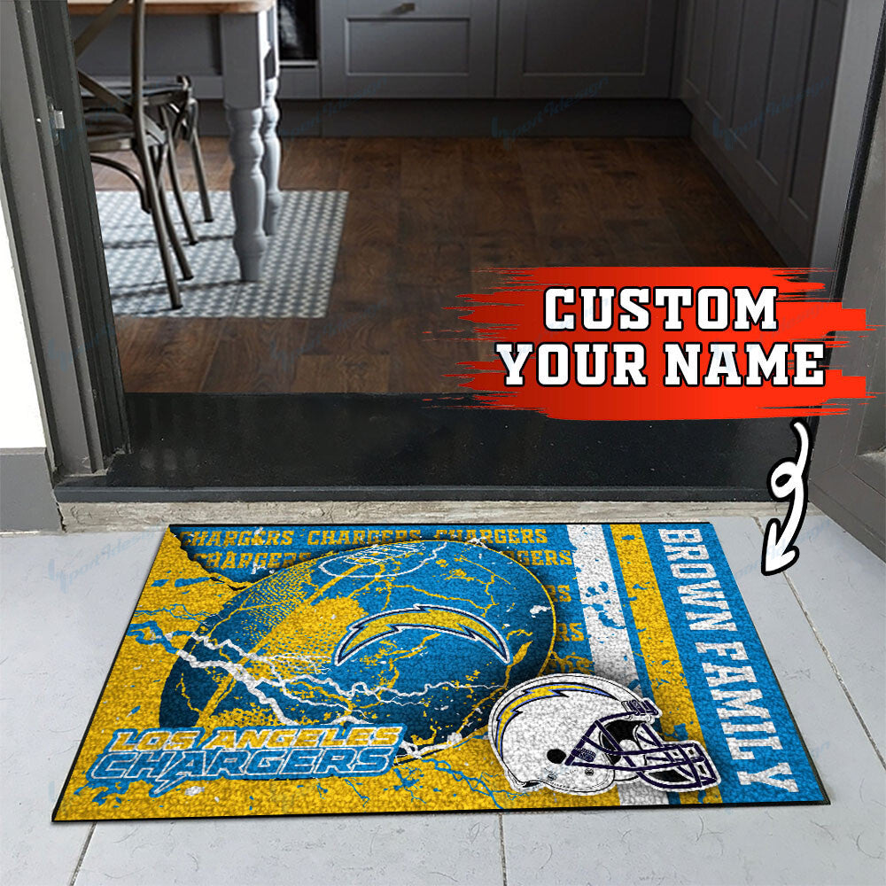 Los Angeles Chargers Personalized Doormat BG17