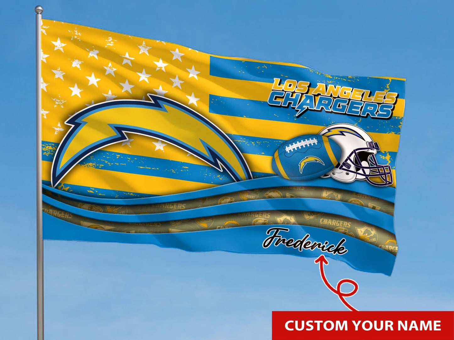 Los Angeles Chargers Personalized Flag 16