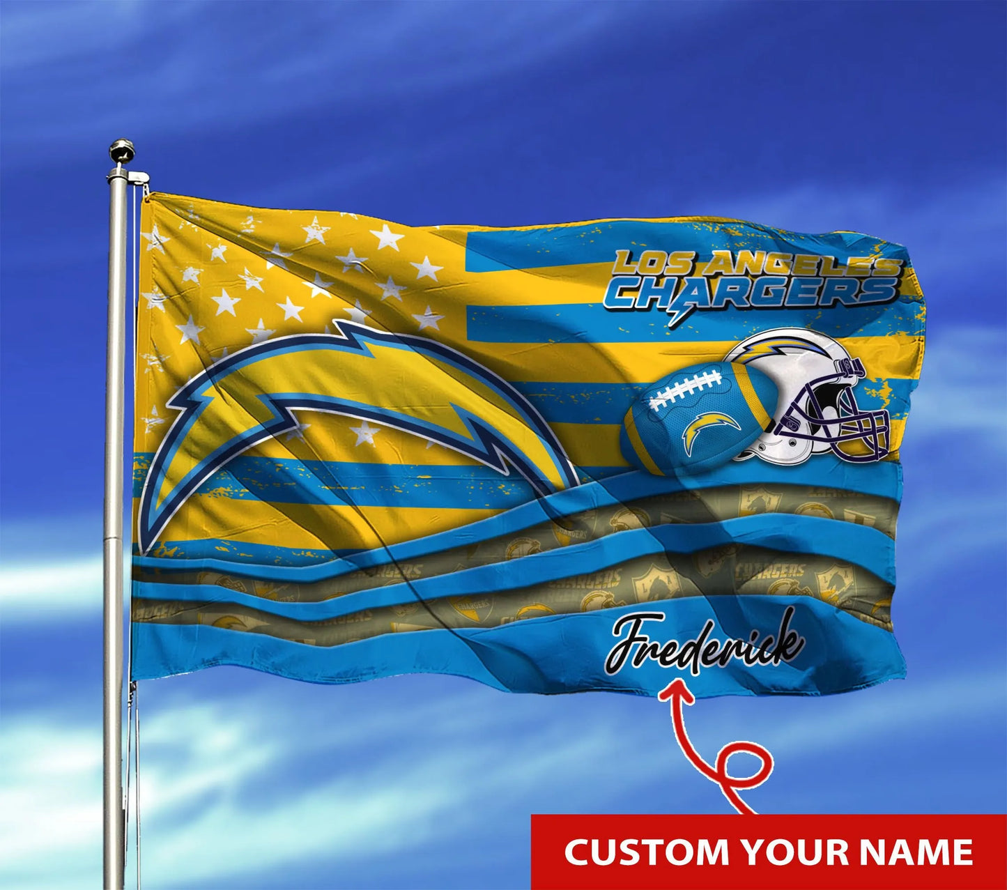 Los Angeles Chargers Personalized Flag 16