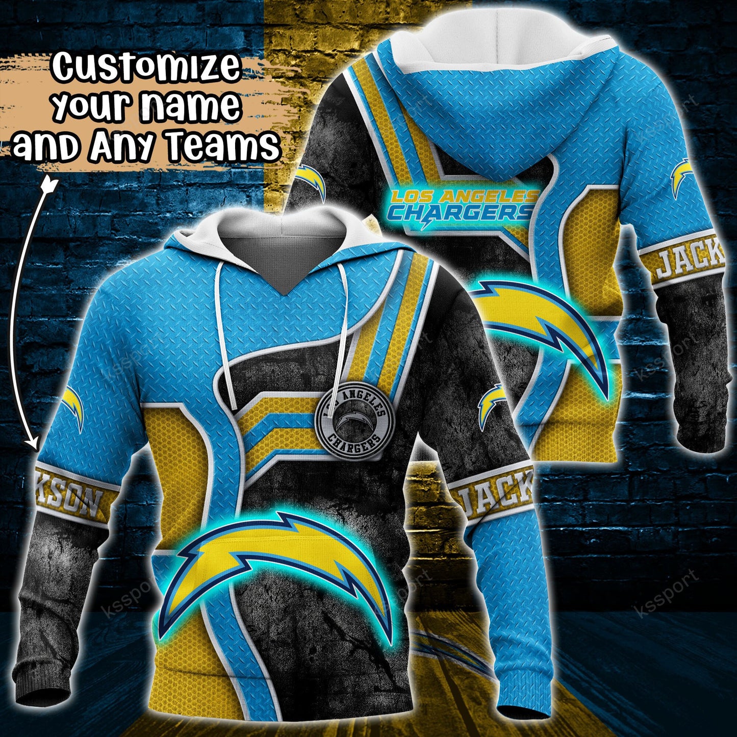 Los Angeles Chargers Personalized Hoodie BG901