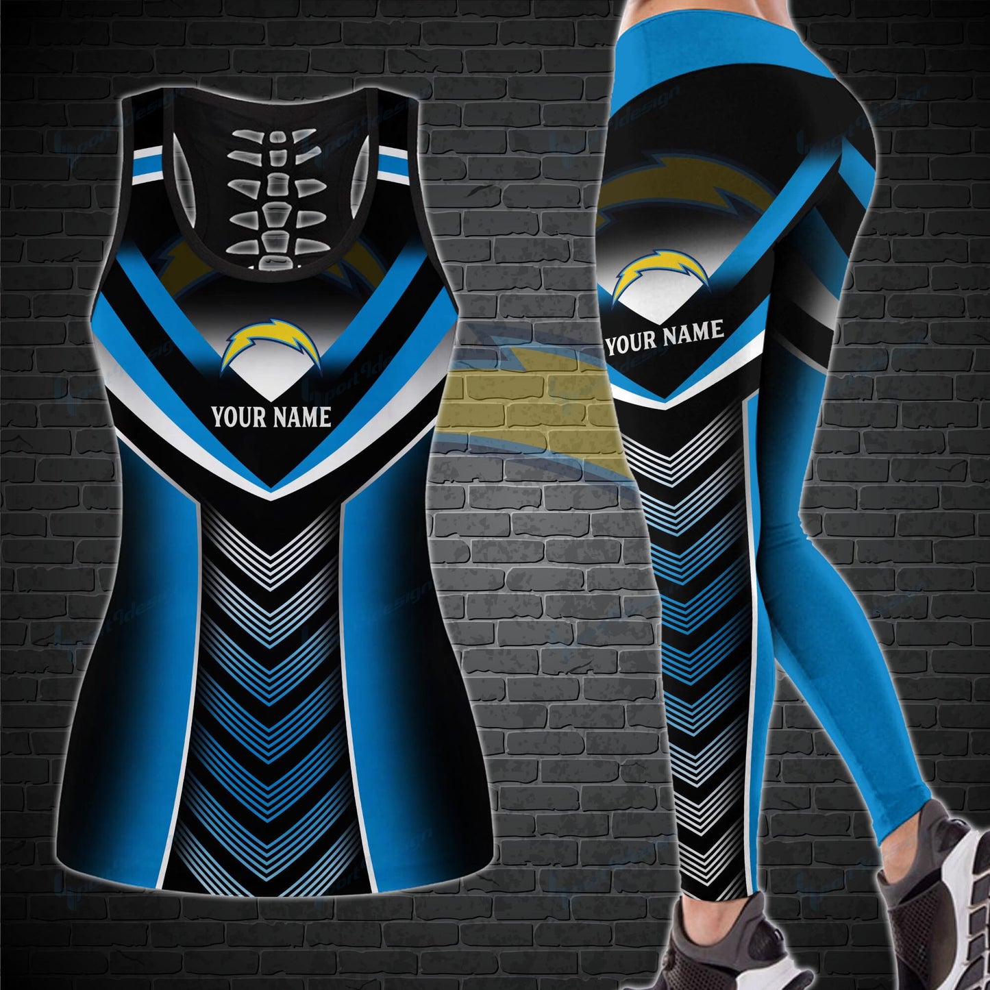 Los Angeles Chargers Personalized Leggings And Tank Top BG17