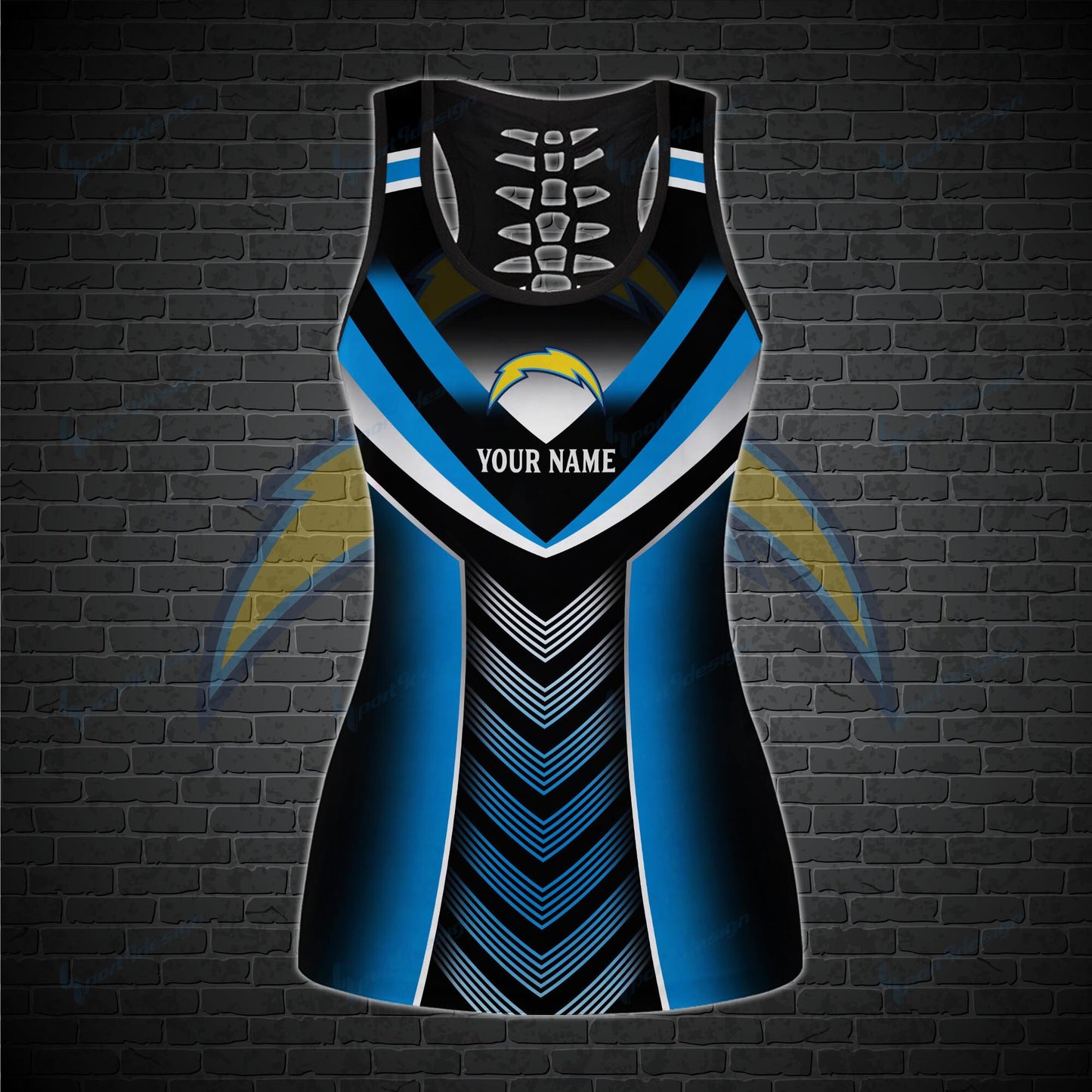 Los Angeles Chargers Personalized Leggings And Tank Top BG17