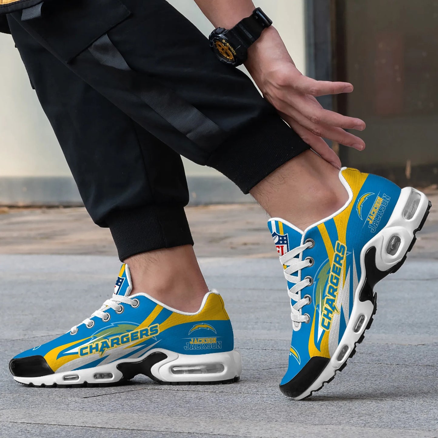 Los Angeles Chargers Personalized Plus T-N Youth Sneakers BG97