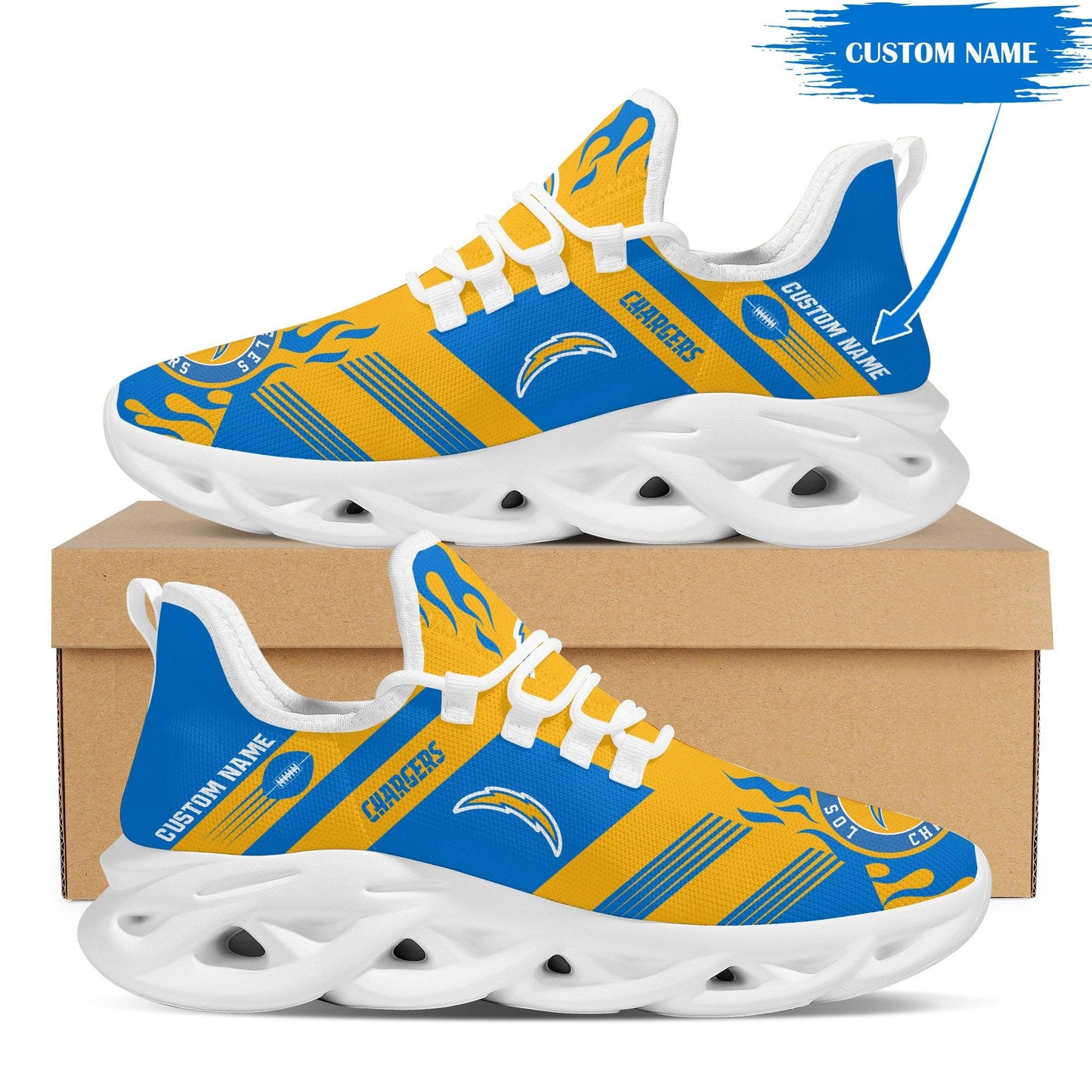 Los Angeles Chargers Personalized Yezy Running Sneakers BB590