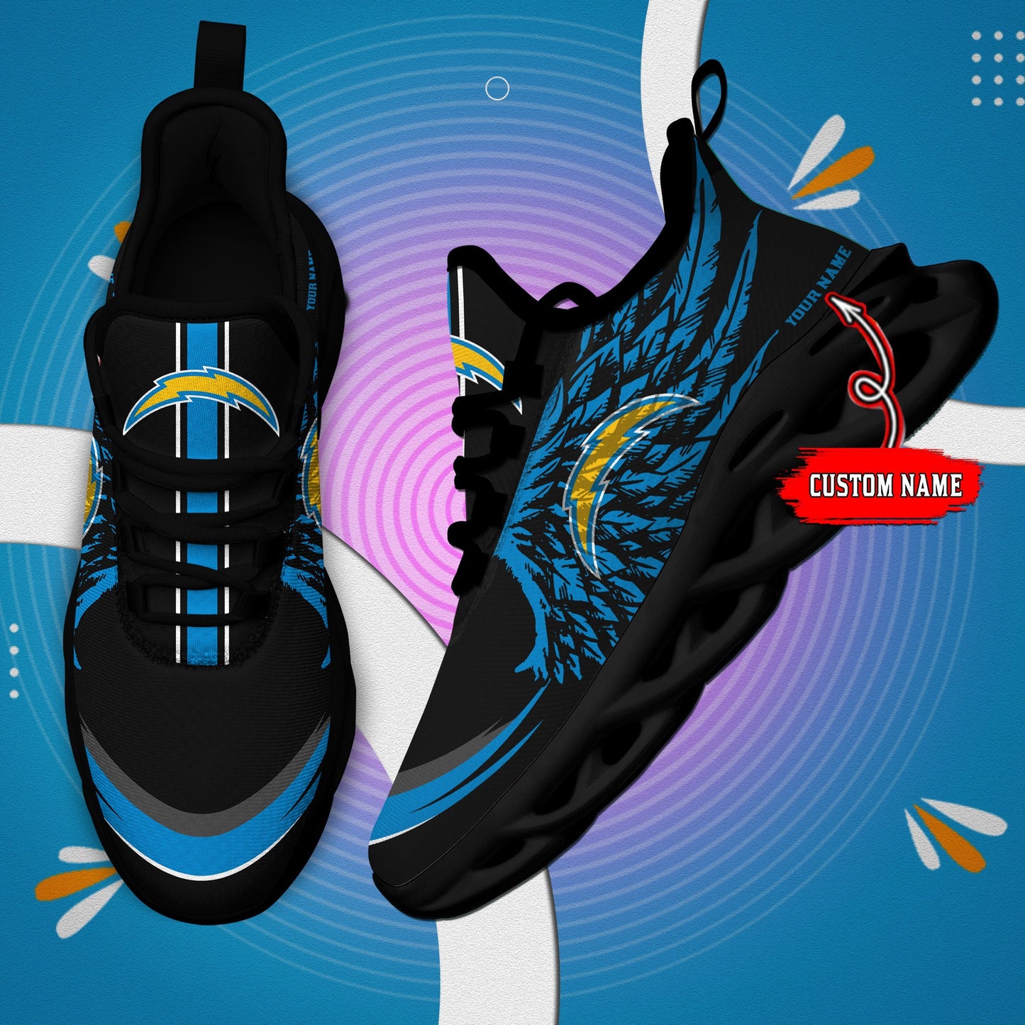 Los Angeles Chargers Personalized Yezy Running Sneakers BB680