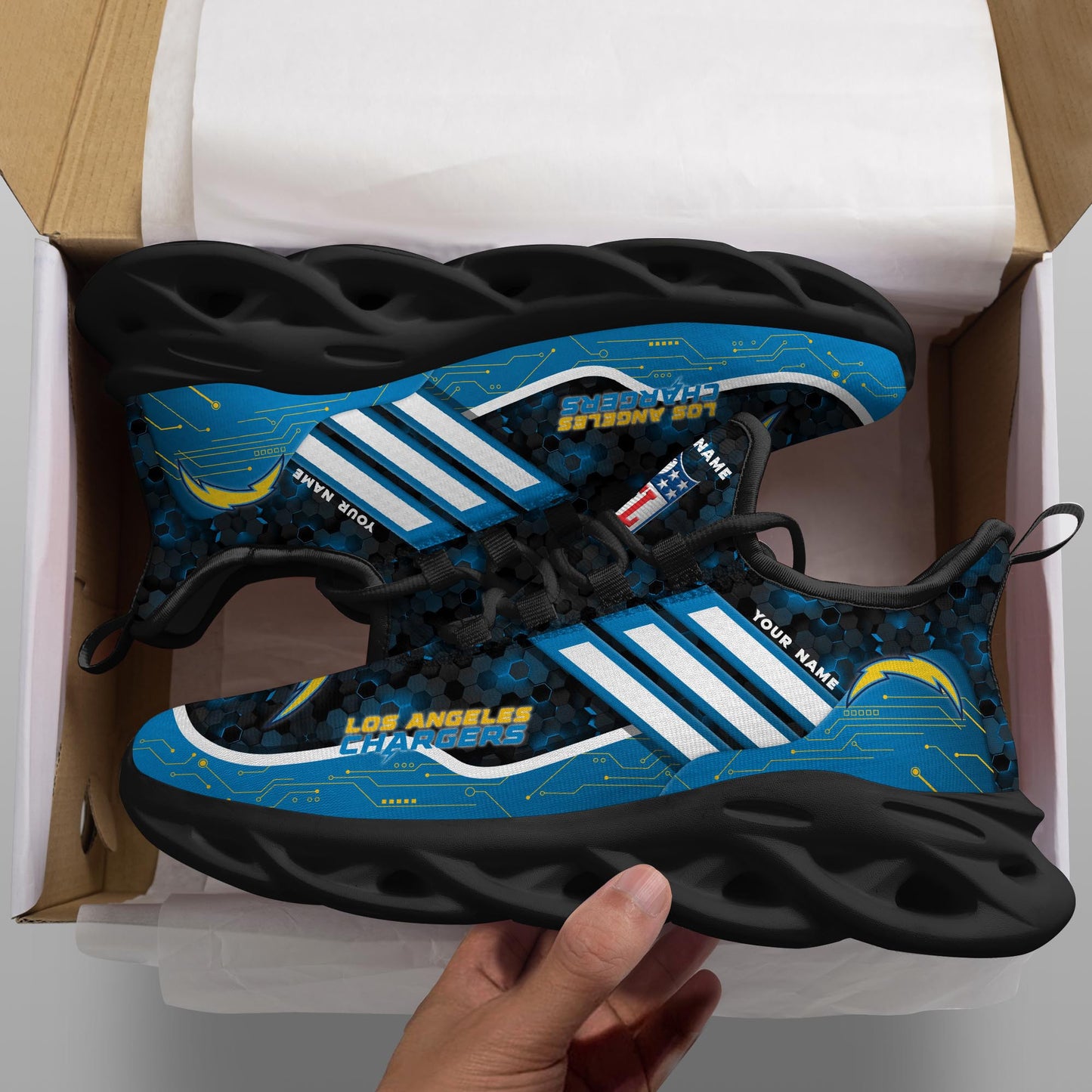 Los Angeles Chargers Personalized Yezy Running Sneakers SPD656