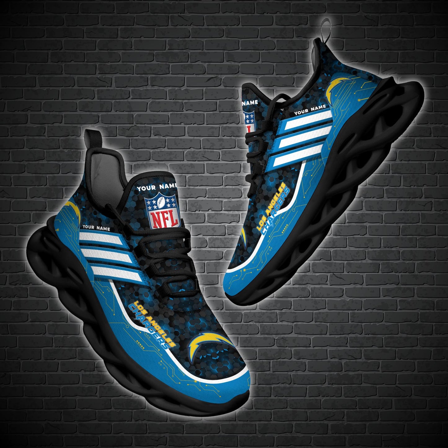 Los Angeles Chargers Personalized Yezy Running Sneakers SPD656