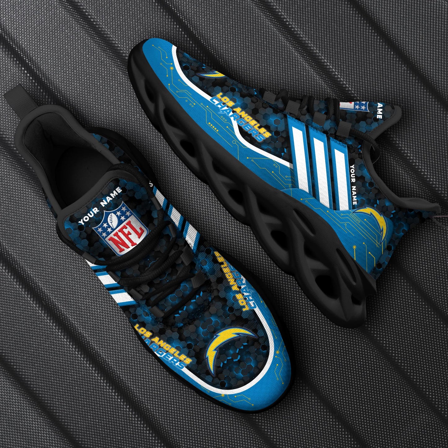 Los Angeles Chargers Personalized Yezy Running Sneakers SPD656