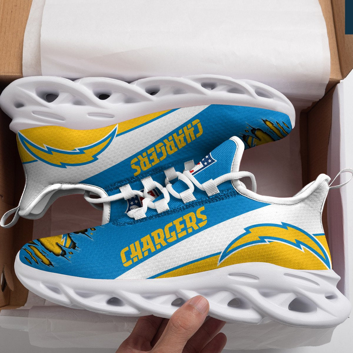 Los Angeles Chargers Yezy Running Sneakers 976