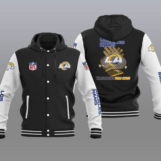 Los Angeles Rams Hooded Button Jacket with Hood 18