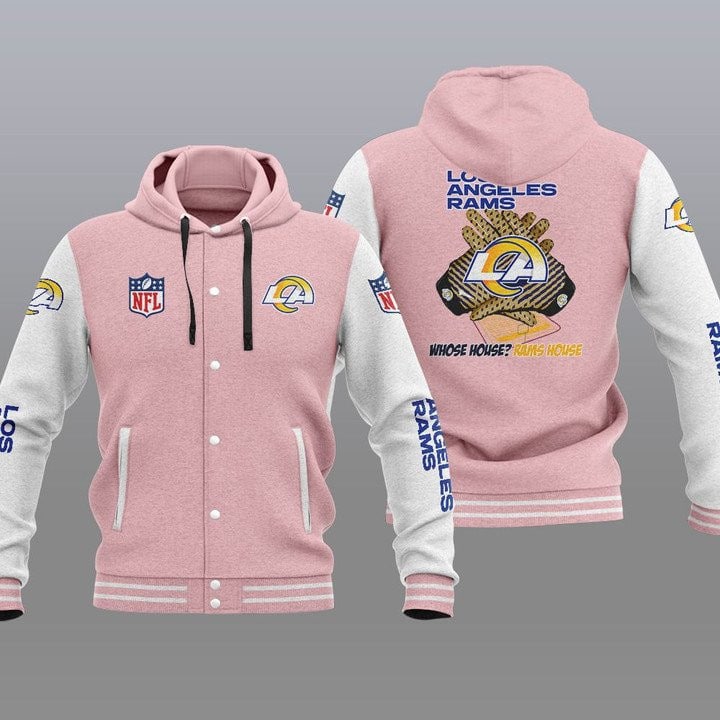 Los Angeles Rams Hooded Button Jacket with Hood 18