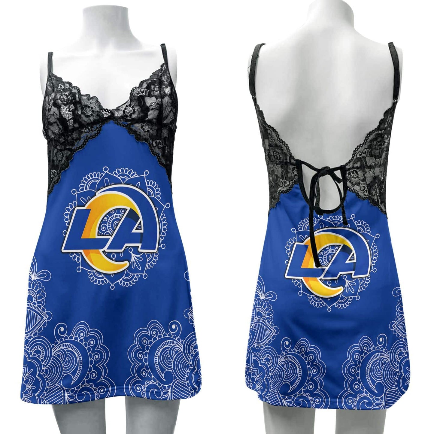 Los Angeles Rams Lace Back Strap Slip Dress 225