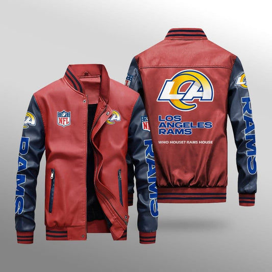 Los Angeles Rams Leather Bomber Jacket BG27