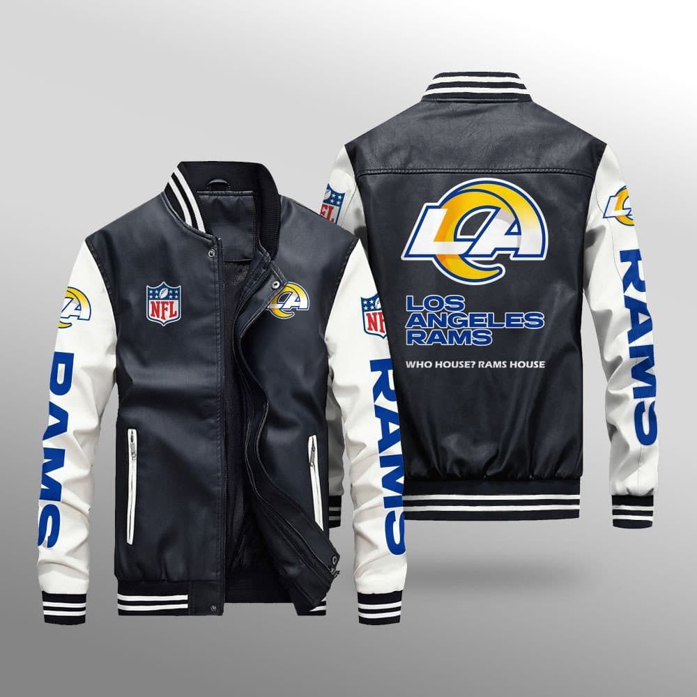Los Angeles Rams Leather Bomber Jacket BG27