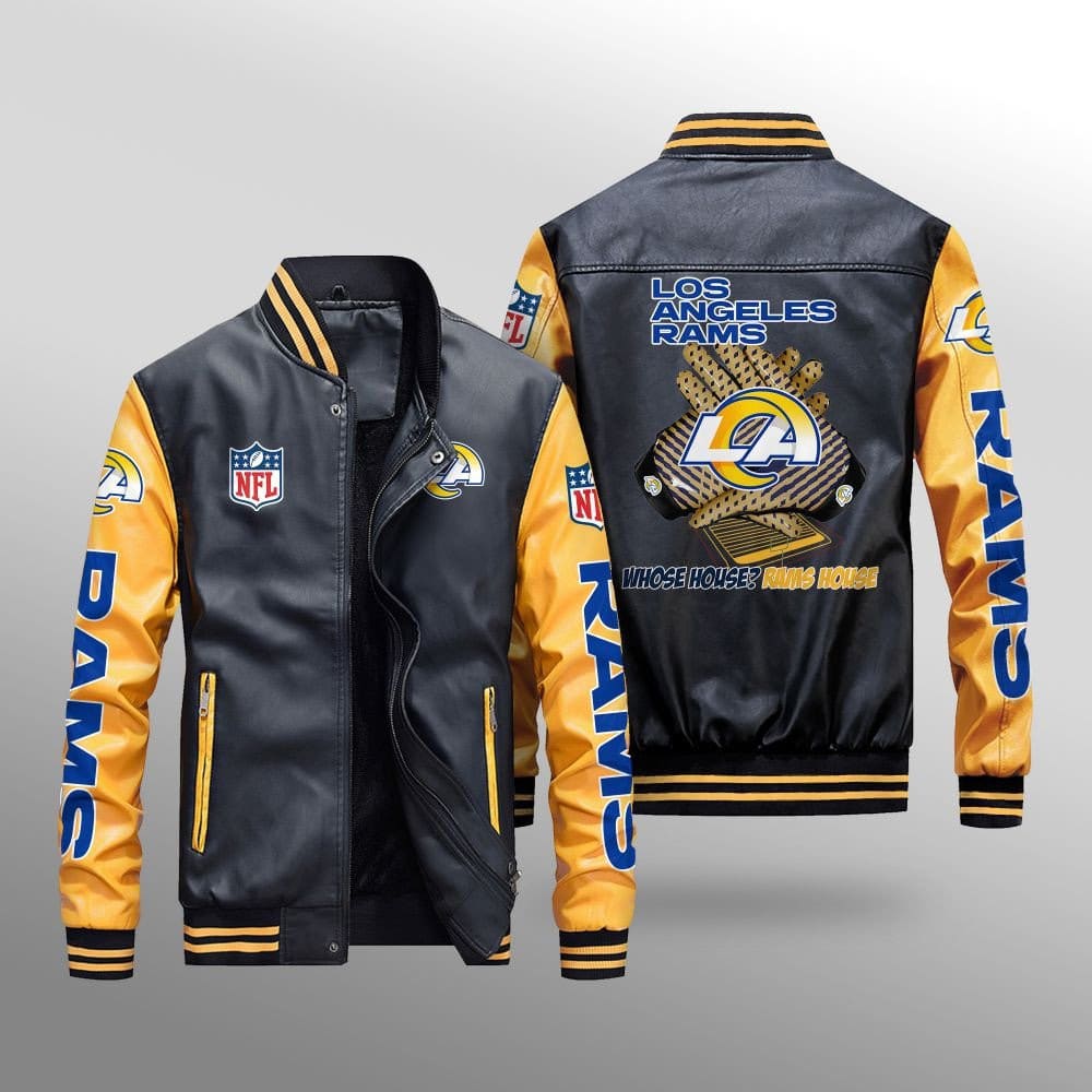 Los Angeles Rams Leather Bomber Jacket BG48