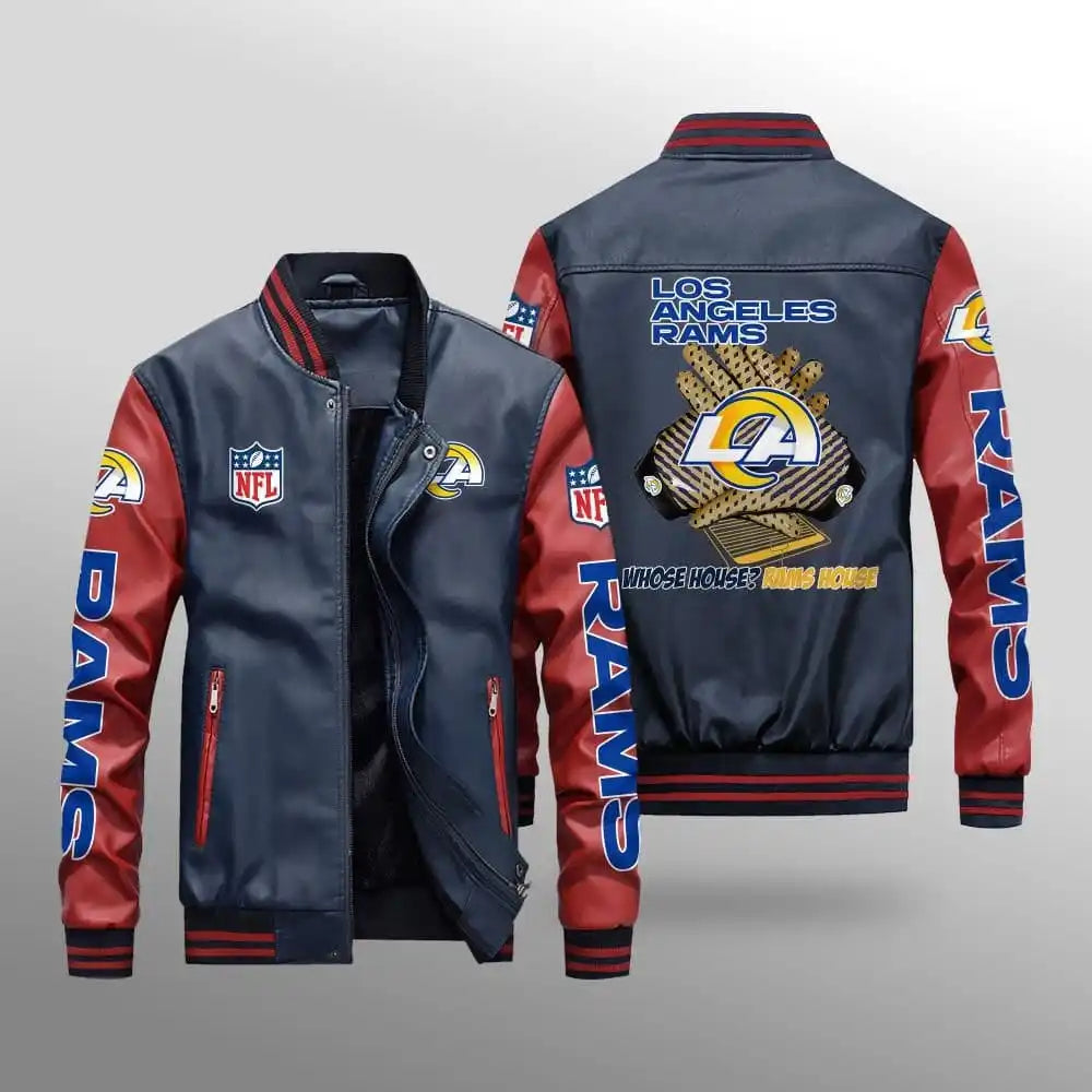 Los Angeles Rams Leather Bomber Jacket BG48