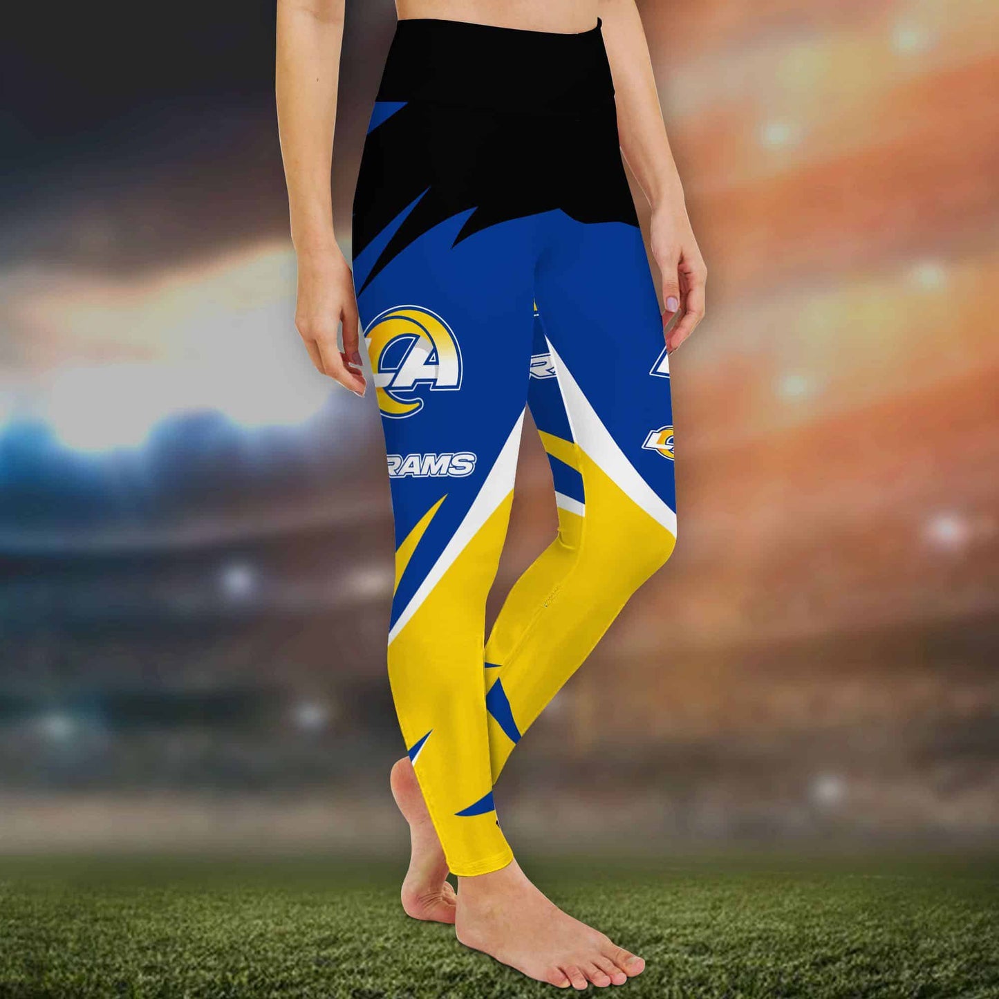 Los Angeles Rams Leggings And Criss Cross Tank Top BG90