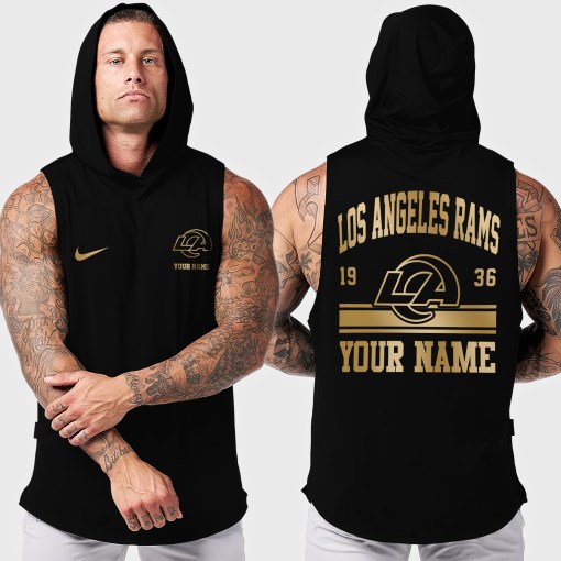 Los Angeles Rams Men Workout Hooded Tank Top AZMGSH051