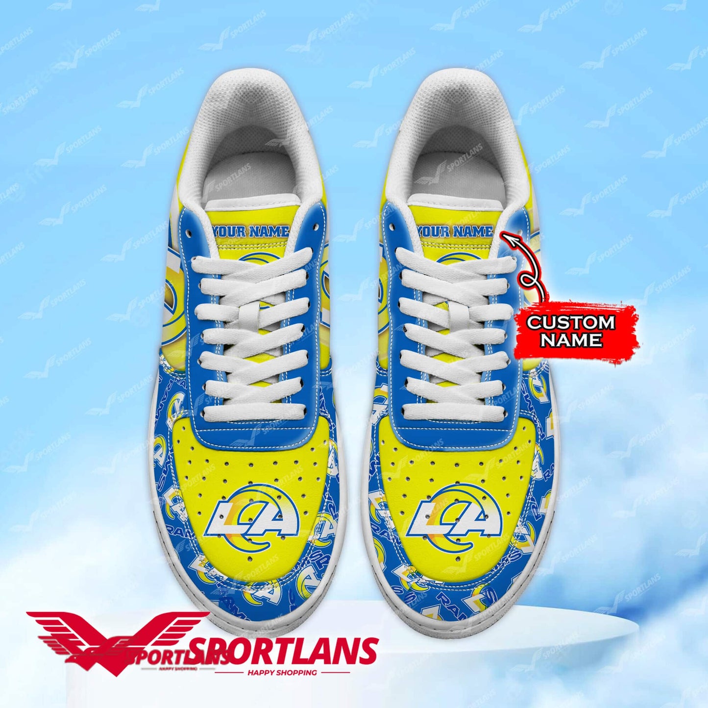 Los Angeles Rams NFL Personalized Air Force 1 Shoes