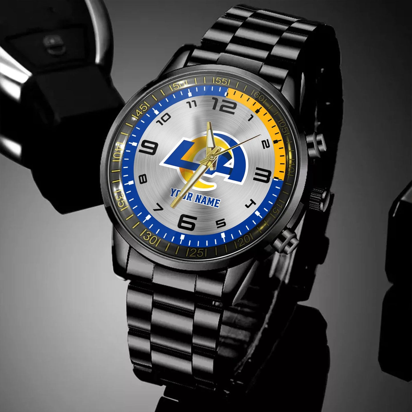 Los Angeles Rams Black Fashion Watch Gifts For Sport Fans AZWATCH019