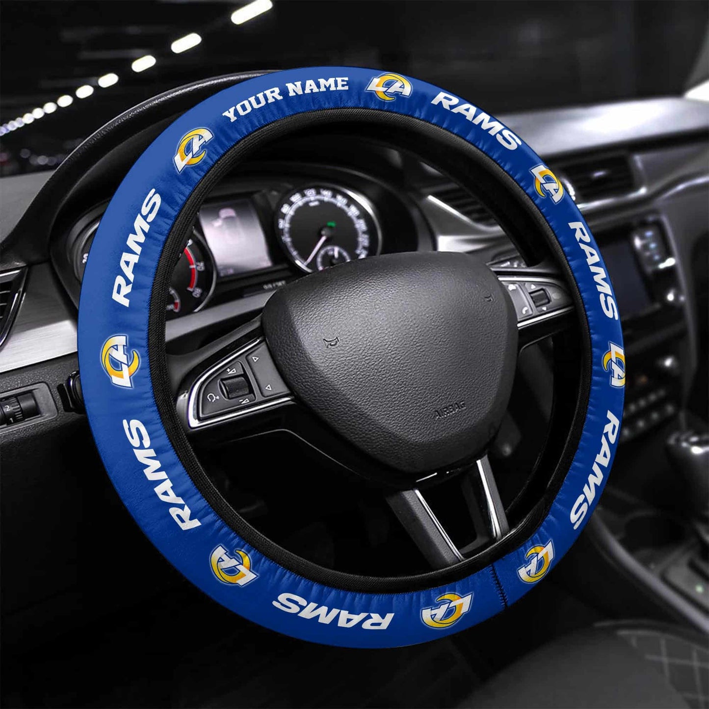 Los Angeles Rams Personalized 3D Steering Wheel Cover 82