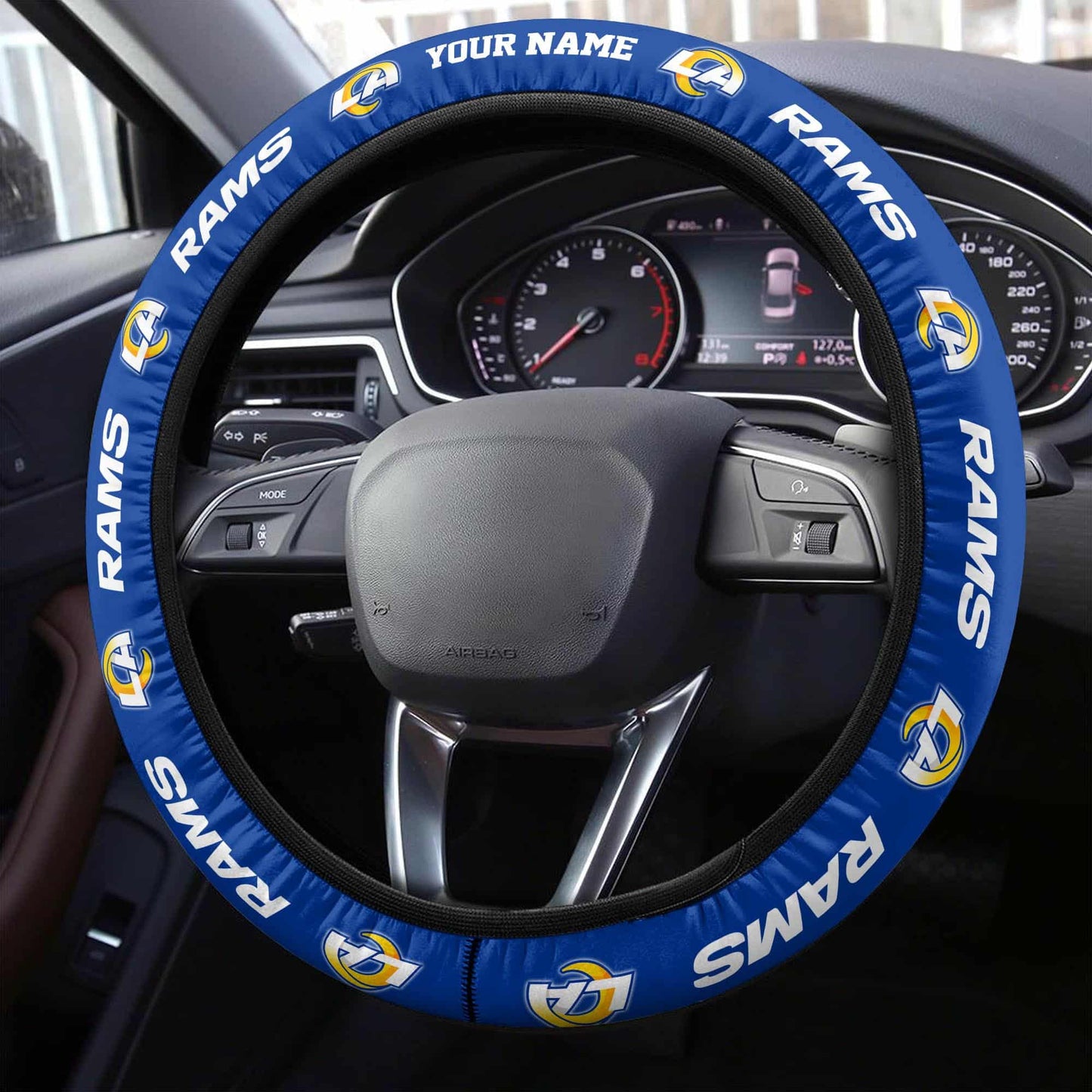 Los Angeles Rams Personalized 3D Steering Wheel Cover 82