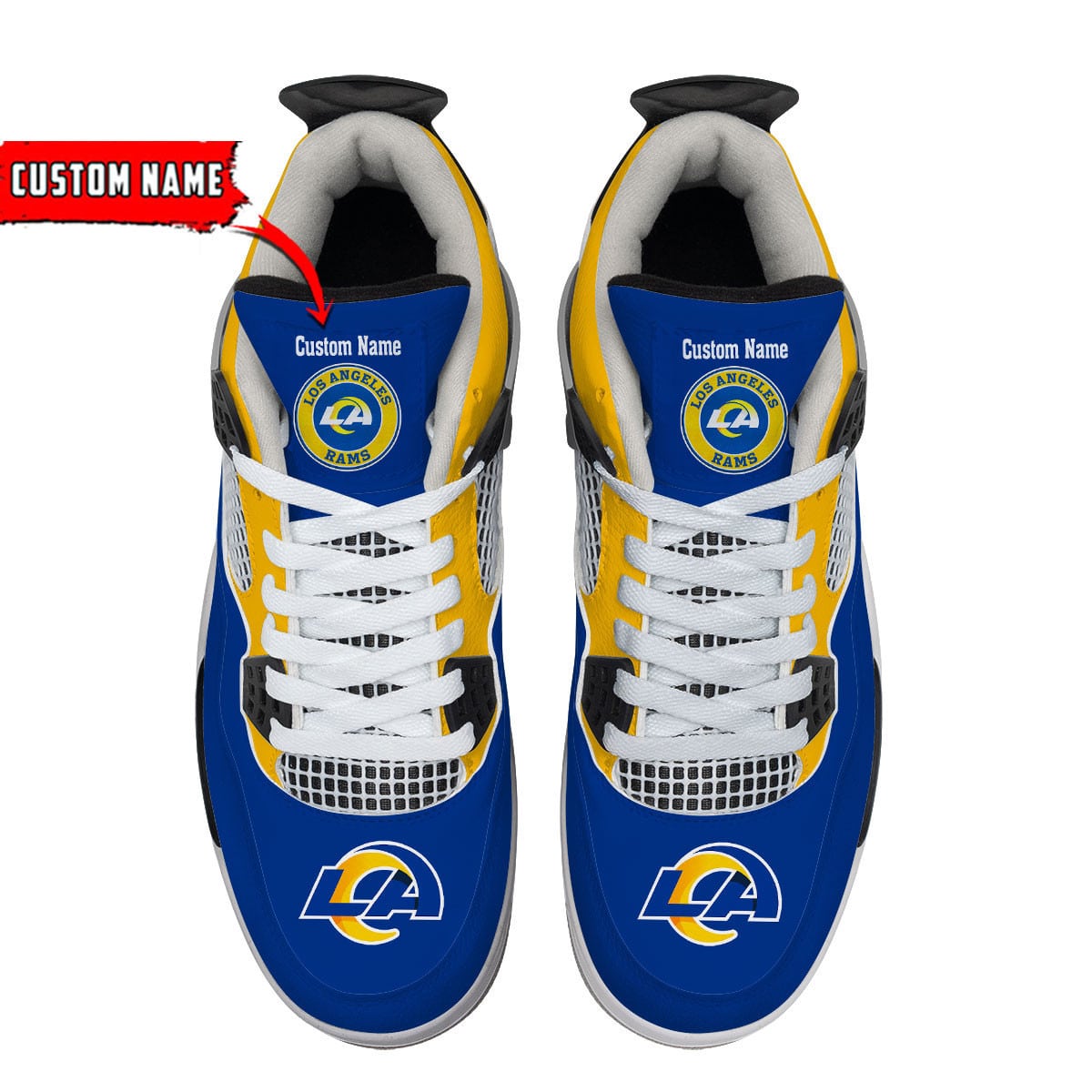 Los Angeles Rams Personalized AJ4 Sneaker BG42