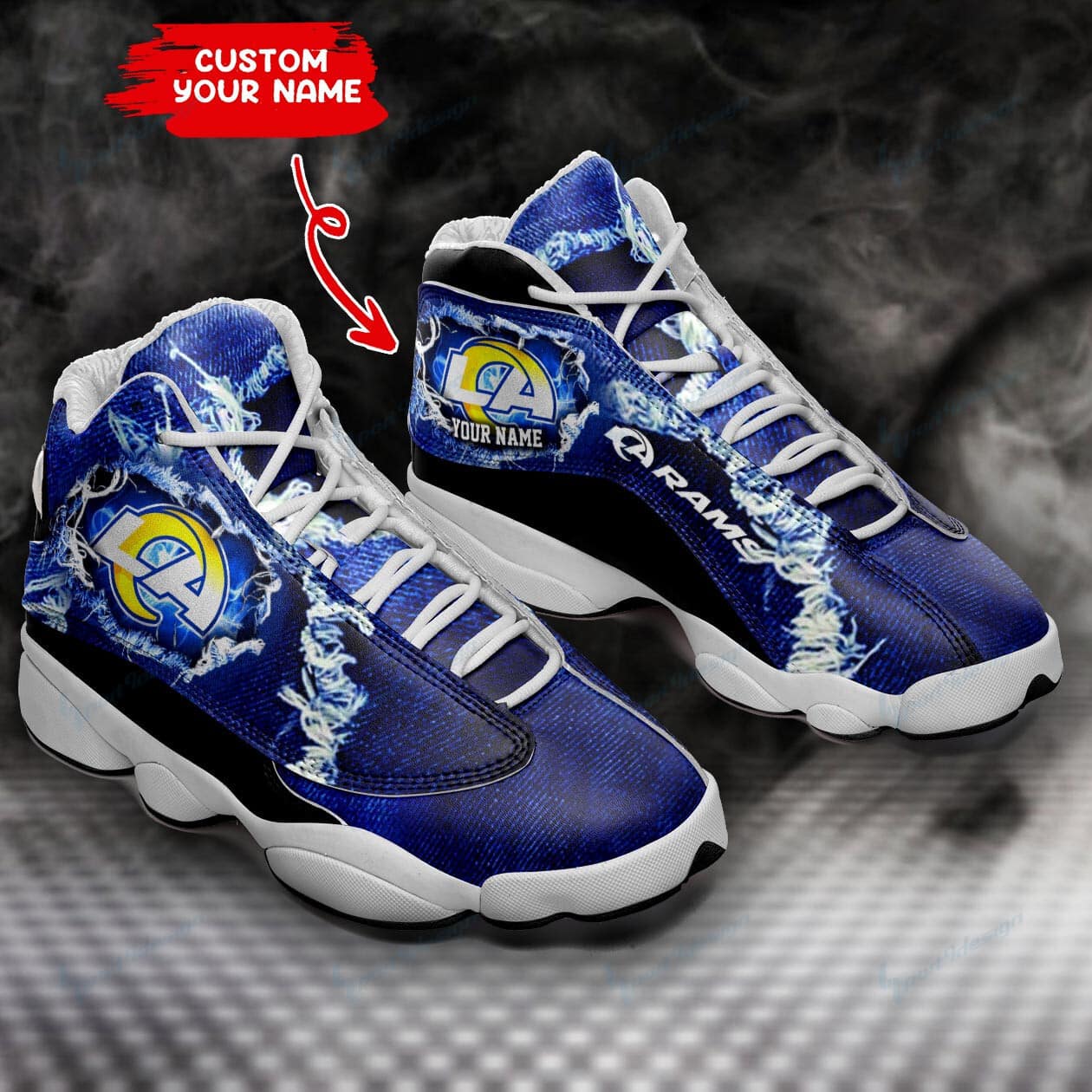 Los Angeles Rams Personalized AJD13 Sneakers BG134