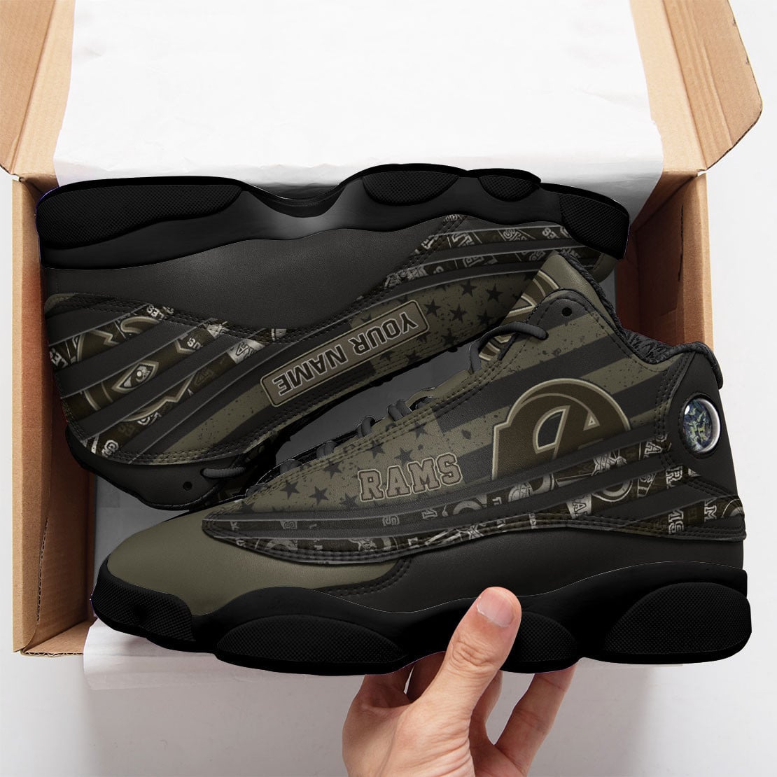 Los Angeles Rams Personalized AJD13 Sneakers BG183