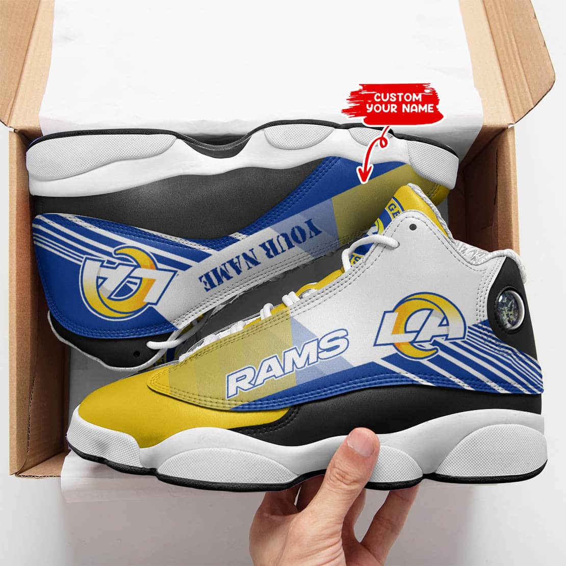 Los Angeles Rams Personalized AJD13 Sneakers BG195