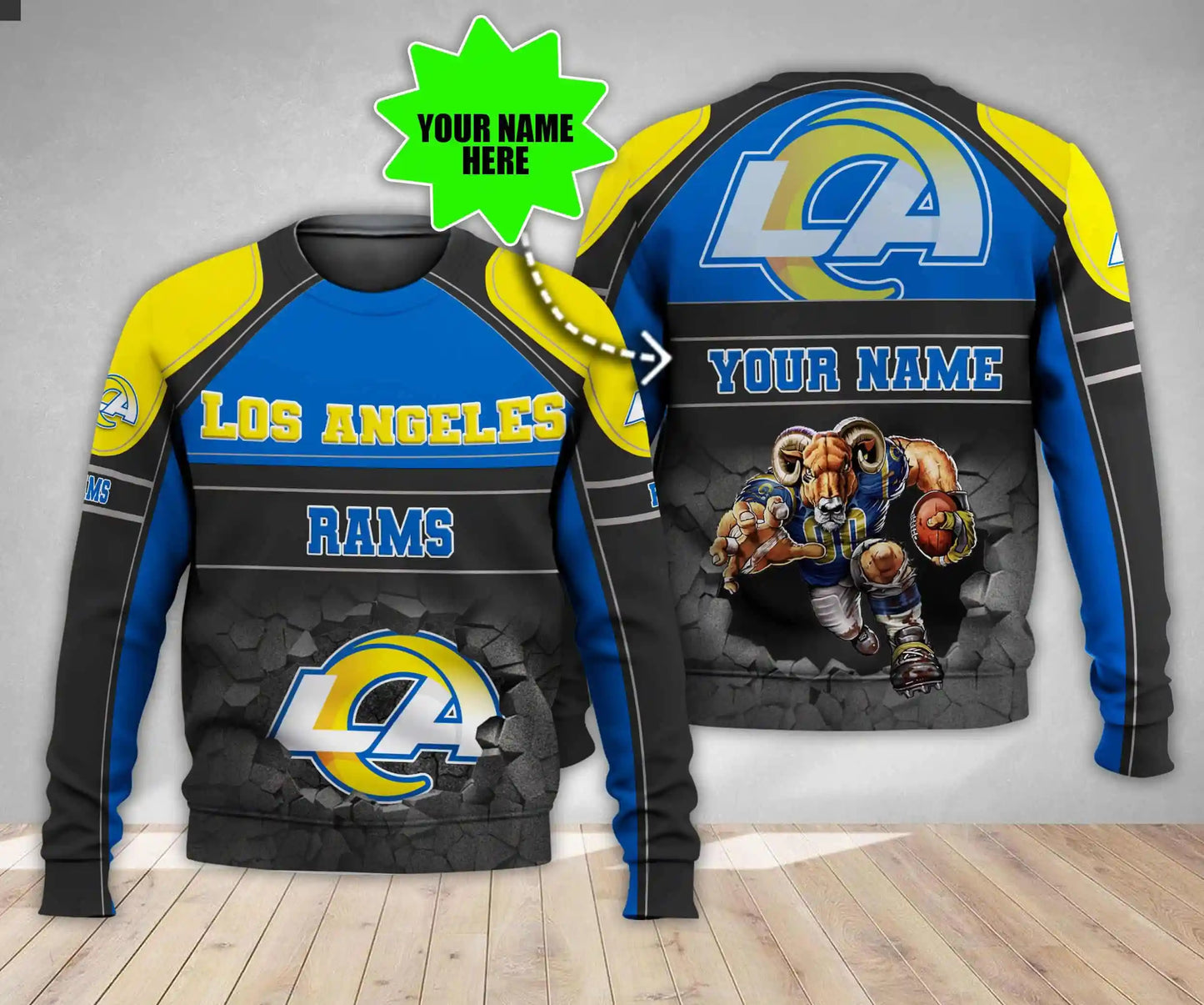 Los Angeles Rams Personalized All Over Printed 555
