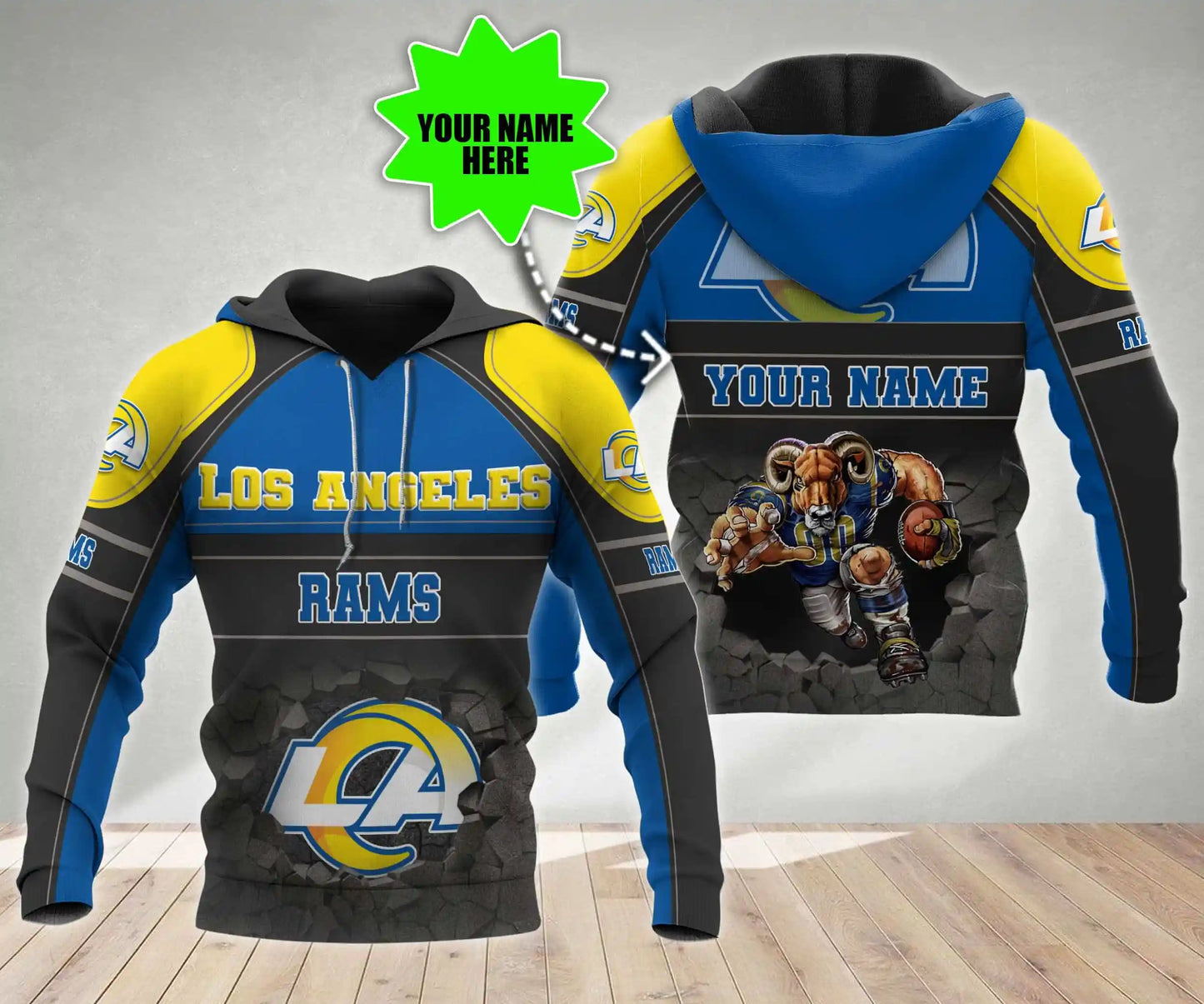 Los Angeles Rams Personalized All Over Printed 555