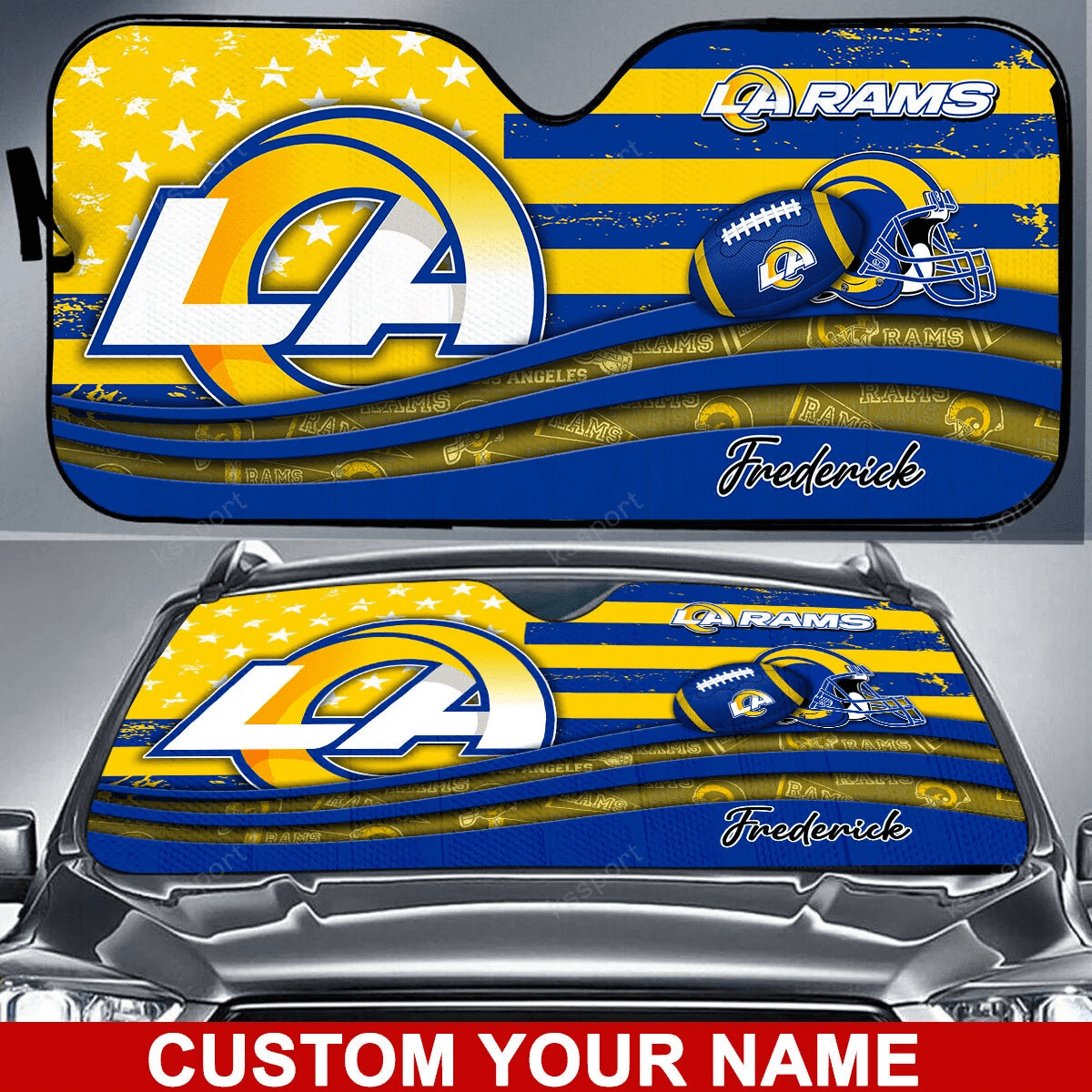 Los Angeles Rams Personalized Auto Sun Shade BG18