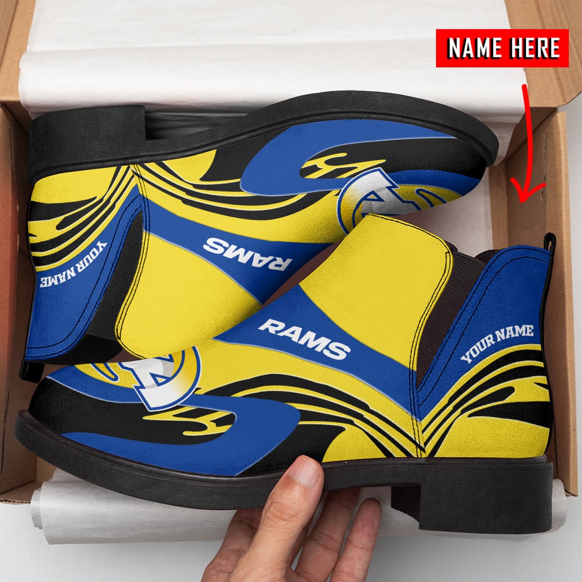 Los Angeles Rams Personalized Comfort & Fashion Short Boots BG79
