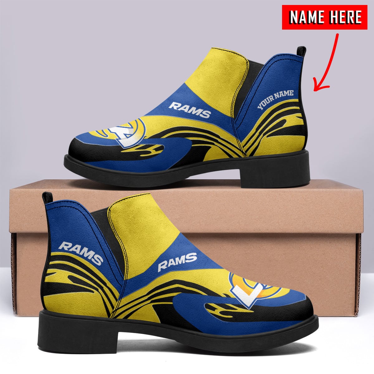 Los Angeles Rams Personalized Comfort & Fashion Short Boots BG79
