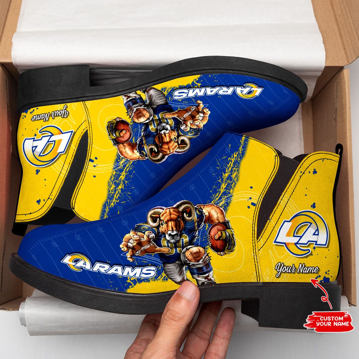 Los Angeles Rams Personalized Comfort & Fashion Short Boots BG98