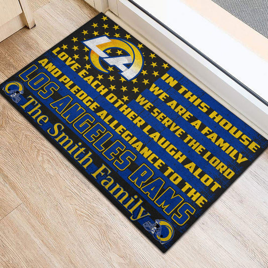 Los Angeles Rams Personalized Doormat BG302