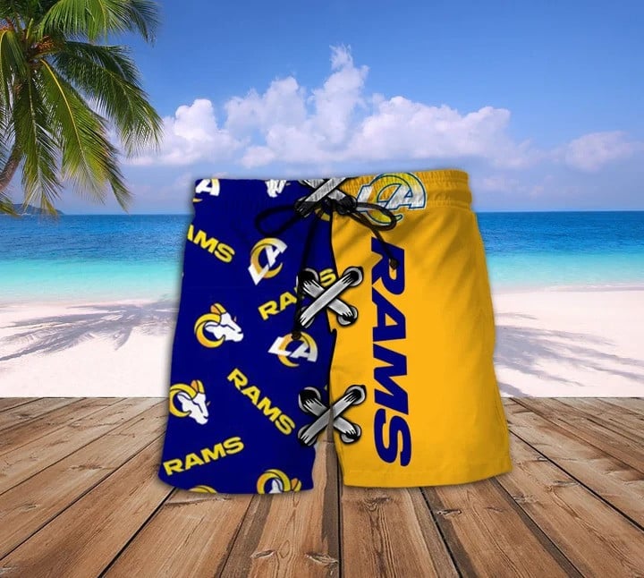 Los Angeles Rams Personalized Hawaii Shirt & Shorts BG190