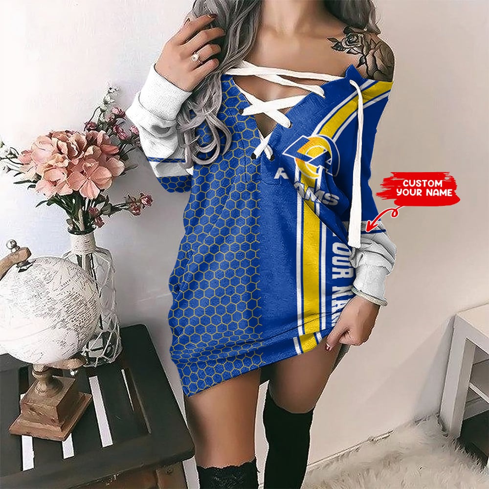 Los Angeles Rams Personalized Lace-Up Sweatshirt BG21