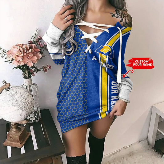 Los Angeles Rams Personalized Lace-Up Sweatshirt BG21