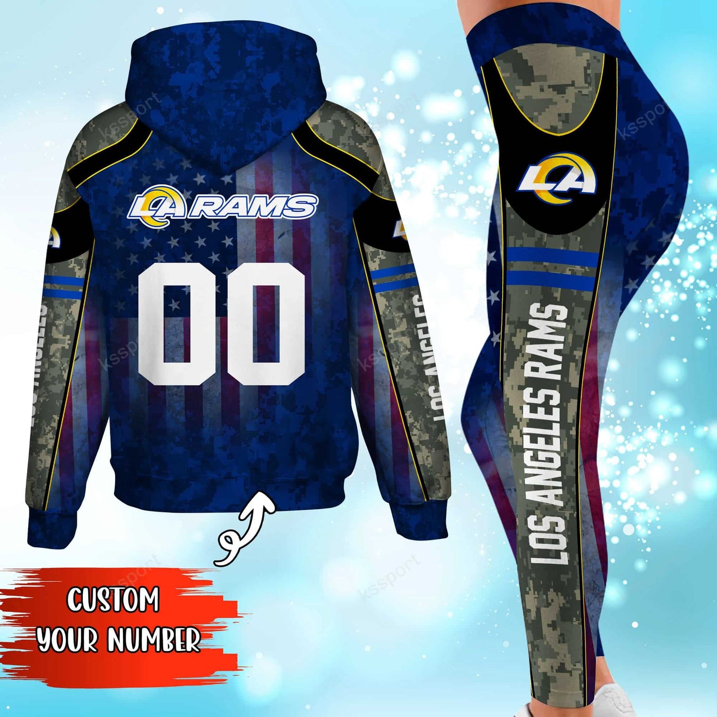 Los Angeles Rams Personalized Leggings And Hoodie BG80